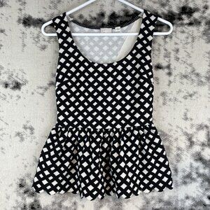 Anthropologie Postmark‎ Clovelly Blouse Women's Size Extra Small Black White